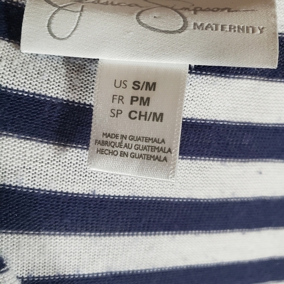 Jessica Simpson Maternity Navy And White Striped Cardigan With Pockets Sz S/M - Picture 8 of 10